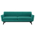 thumbnail image 4 of Tufted Sofa, Velvet, Teal Blue, Modern Contemporary Urban Design, Living Lounge Room Hotel Lobby Hospitality, 4 of 7