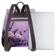 thumbnail image 3 of Balery Lavender Roses Arrangement Mochila de Cuero para Mujeres, Gran Capacidad, Bolsa de Viaje Multifuncional, Mochila de Cuero y Bolsa de Hombro para Mujeres, 3 of 4
