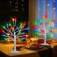 thumbnail image 5 of Artificial Tree, 2 Pack Lighted Birches Tabletop Christmas Tree with 48 Multicolor Lights, Battery Operated, Adjustable Branches, Xmas Decorations for Home Indoor, 18 inch Multicolor Lights, 5 of 5