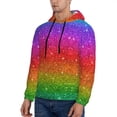 thumbnail image 3 of Honeii Rainbow Glitter Pattern Mens Hoodies Men's Loose Sleeve Sweatshirt,Pullover Hooded Sweatshirt for Men,Essentials Hoodie-3X-Large, 3 of 7