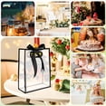 thumbnail image 5 of 20 Bolsas de Regalo de Plástico Transparente con Asas Troqueladas, Reutilizables, con Flores y Lazo Negro., 5 of 5