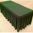 thumbnail image 2 of 5' Fitted Polyester Double Pleated Table Skirting Cover w/Top Topper 21 COLORS", (Color: Hunter Green), 2 of 3