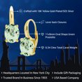 thumbnail image 2 of Gem Stone King 18K Yellow Gold Plated Silver Green Prasiolite Earrings for Women (4.20 Cttw, Oval 11X9MM), 2 of 5