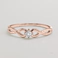thumbnail image 3 of Halo Jewelers 14k Rose Gold 1/20 Carat (ctw) Round Cut Natural Diamond Ladies Infinity Solitaire Engagement Ring For Women | H-I Color, I2 Clarity, 0.05 Cttw Ring Size-10, 3 of 6