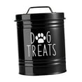 thumbnail image 3 of Contenedor hermético para golosinas de perros, contenedor para comida, lata para galletas, para golosinas de mascotas para la oficina, perros y gatos, Negro, 3 of 8