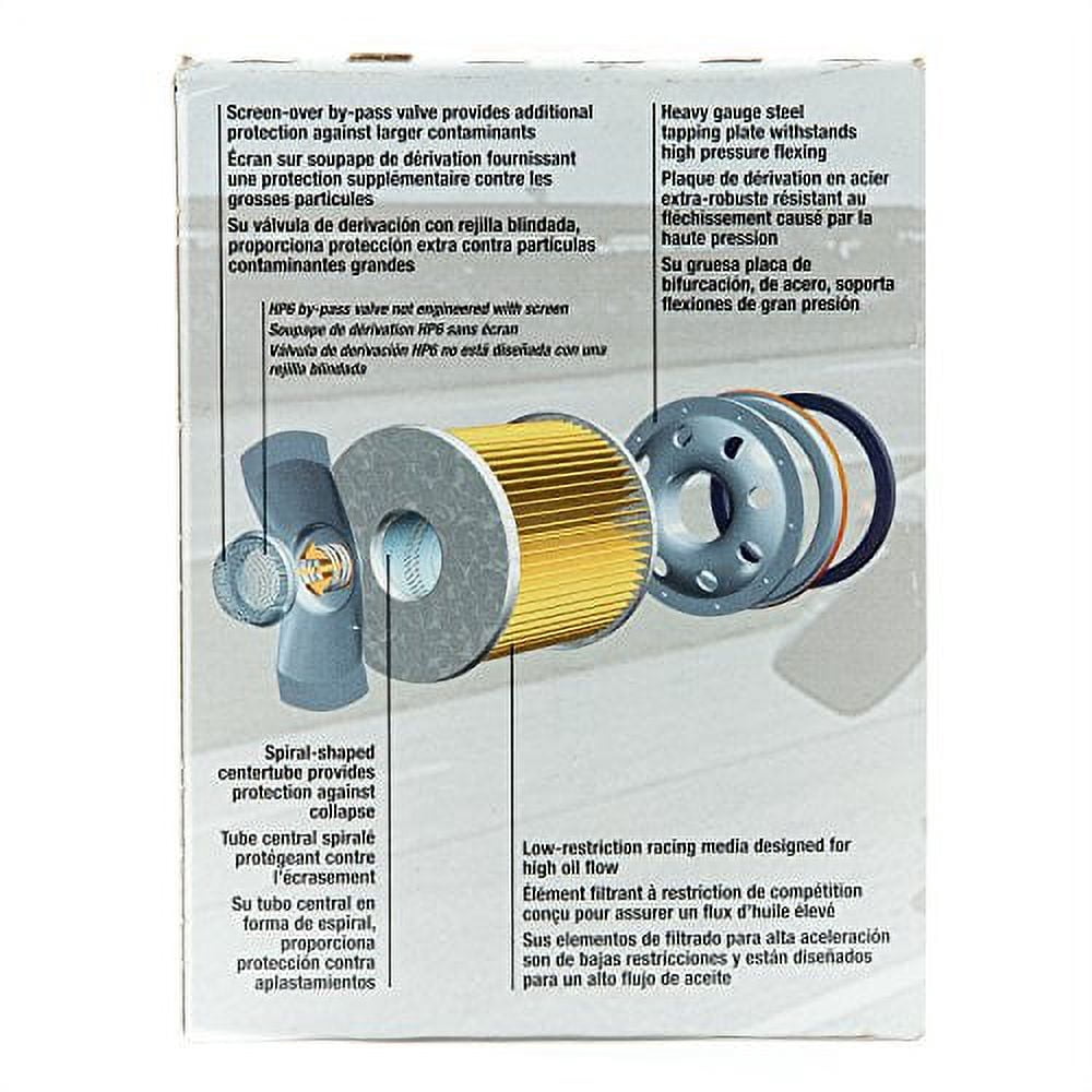 FRAM HP6A High Performance Spin-On Oil Filter for Racing and High Performance Street Cars