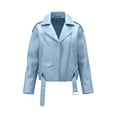 thumbnail image 6 of IUYRTFE Women's Faux Leather Moto Jacket Zip Up Lapel Collar Motorcycle Biker Coat with Pockets, 6 of 6