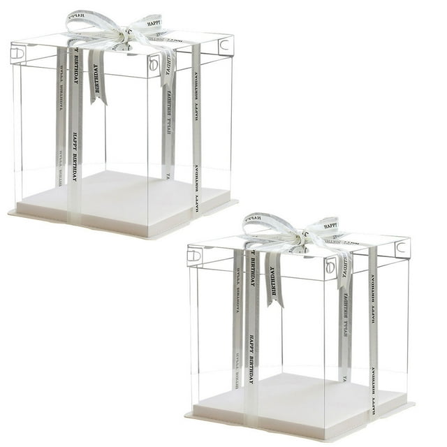NUOLUX Cake Box Boxes Clear Container Carrier Weddingholder Disposable
