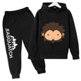 thumbnail image 2 of Conjunto de sudadera con capucha y pantalones de polar para niños, conjunto de 2 piezas, chándal, estampado de cabeza grande de Sasquatch furtivo, 2 of 5