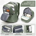 thumbnail image 4 of SYCNB Waterproof Lightweight Travel Backpack for Women, Laptop Backpack with Charging Port for College Student, Airline-Approved Carry On Backpack, Personal Item Travel Bag with Shoe Pouch Gray Green, 4 of 8