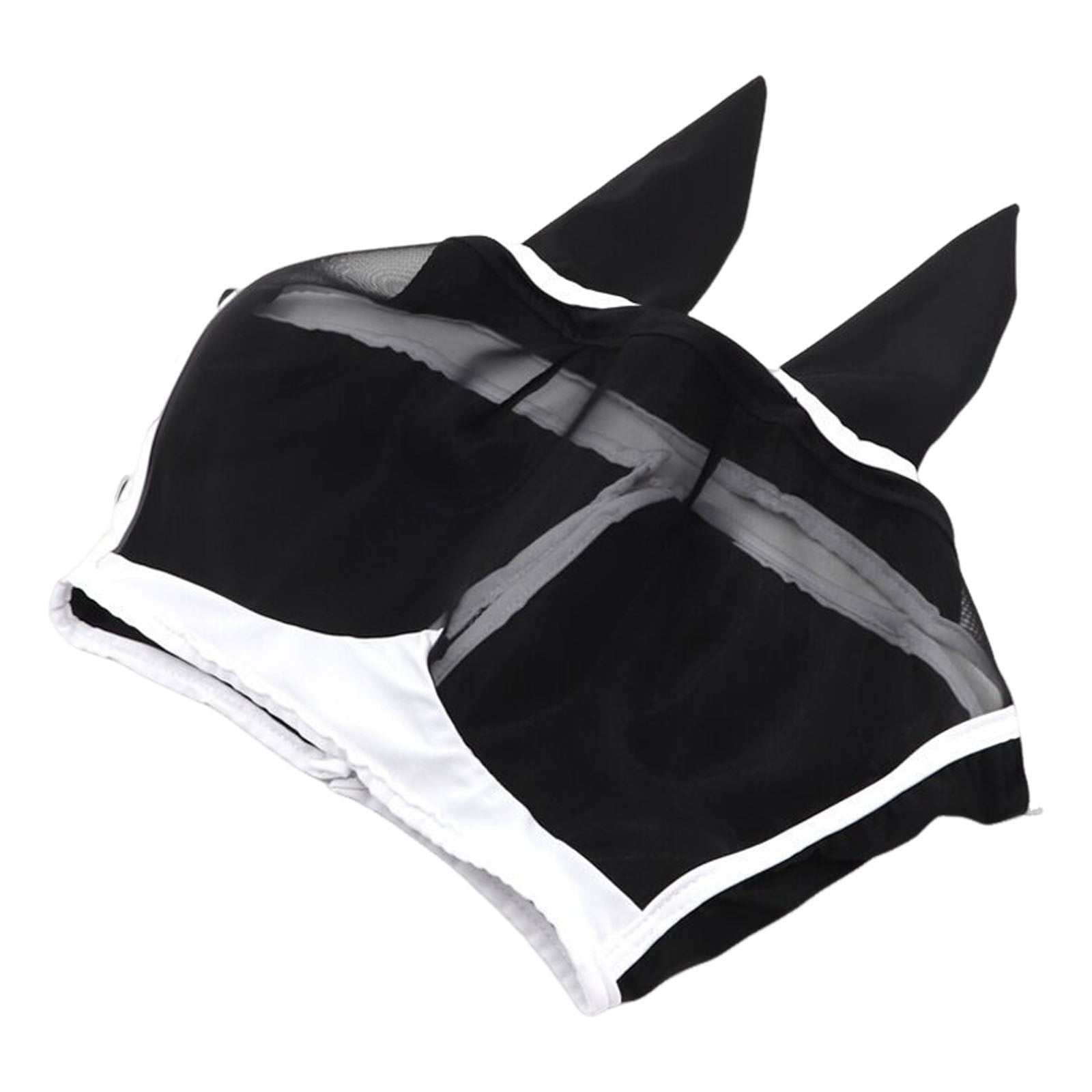 Breathable Mesh Knit Horse Fly Mask With Ear Coverage Adjustable Strap UV Shield Face Cover Outdoor Grazing Horse Tack Matching Fly Masks For Horses And Horse Supplies Sets