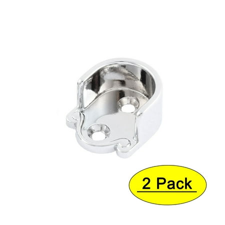 

Metal 0.8 Dia Clothes Closet Rod Flange Holder Bracket 2Pcs
