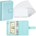 thumbnail image 1 of PU Leather Notebook Binder Budget Planner Binder Cover with 12 Pieces Binder Pocket Personal Cash Budget Envelopes System 6 Hole Binder Zipper Folder(Blue), 1 of 7