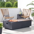 thumbnail image 2 of GDF Studio Fruite Outdoor 50,000 BTU Lightweight Concrete Rectangular Fire Pit Table with Tank Holder, Dark Gray and Natural, 2 of 13