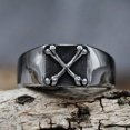 thumbnail image 3 of Stainless Steel Bone Design Mens Ring Titanium Steel Geometric Band Jewelry Unisex Modern Ring Accessory Style, 3 of 5