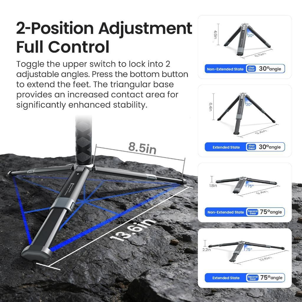 Portable Extendable Camera Tripod Aluminum Alloy For Devices For Travel Photography Enthusiasts