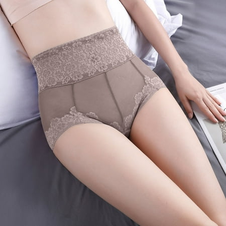 

Hunpta Underwear Women Ladies Waist High Waist Lace Mesh Sexy Waist Slim Thin Underwear