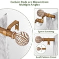thumbnail image 2 of Barra para cortina HTZON ajustable 91-224 cm marrón rústico, 2 of 9