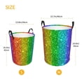 thumbnail image 3 of Balery Glitter Rainbow Cesta de ropa redonda con asas, impermeable, independiente, para ropa, juguetes, dormitorio y familia-Medium, 3 of 6