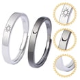 thumbnail image 2 of 1 par de anillos de pareja de sol y luna anillos de juego ajustables para ella y para él, 2 of 4