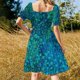 thumbnail image 5 of Vestido de manga corta con pintura de acuarela de pavo real, vestidos de mujer, vestidos de noche, vestido, 5 of 7