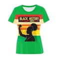 thumbnail image 4 of Penkiiy Women Black History Month Shirt Letter Print Tee Tops American African Black Pride Graphic Short Sleeve Tees 5XL Multicolor, 4 of 5