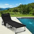 thumbnail image 3 of Gymax 4-Fold Oversize Padded Folding Chaise Lounge Chair Reclining Chair Black, 3 of 10