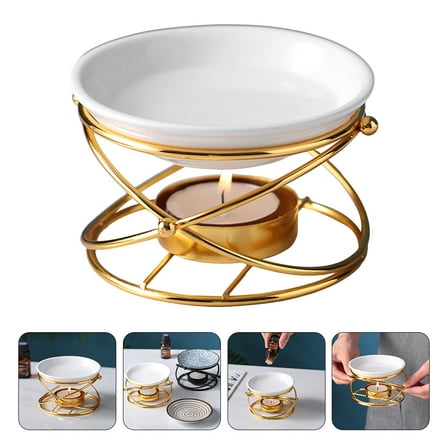 FRCOLOR Fragrance Warmer Essential Oil Incense Burner Diffuser Golden