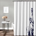 thumbnail image 2 of 4th of July Shower Curtain American Statute Liberty Patriotic Shower Curtains for Bathroom Decor Independence Day Minimalism Black White Line Bath Curtains Sets with Hooks Waterproof 72" x 72", 2 of 5
