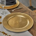 thumbnail image 2 of DecMode 13" Round Plate Gold Melamine Plastic Charger, Set of 8, 2 of 7