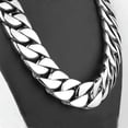 thumbnail image 6 of QQTDFG Heavy Stainless Steel Gold/Silver Curb Cuban Chain Necklace Mens Cool Jewelry-Silver-10inch bracelet, 6 of 9
