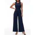 thumbnail image 7 of Vine Women Jumpsuits One Piece Jumpsuits for Women Dressy Casual Outfits Sleeveless Mock Neck Wide Leg Jumpsuits With Pockets S-2XL, 7 of 7