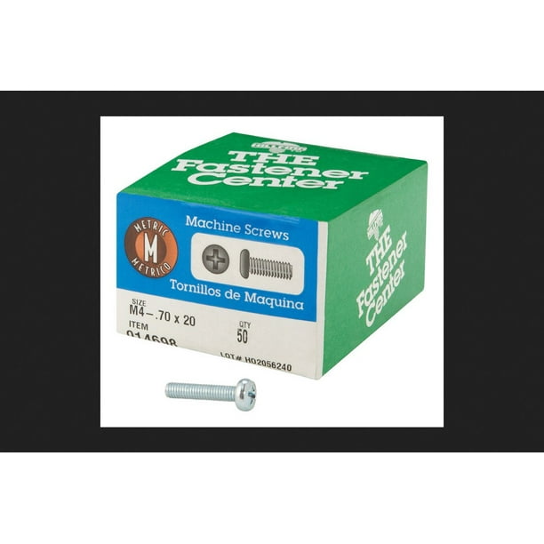 Tornillos de Máquina Hillman M4-0.7 x 20mm Cabeza Pan Phillips