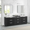 thumbnail image 3 of Santarem 96" Combine Double Vanity in Oak Weathered Black with Quartz Stone Top, 3 of 16
