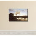 thumbnail image 2 of wall26 - A Pond with Three Cows and A Crescent Moon by Jean-Baptiste-Camille Corot - Canvas Print Wall Art Famous Painting Reproduction - 12" x 18", 2 of 5