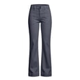thumbnail image 3 of cocolona Womens Casual Loose Work Pants Elastic Button Waist Straight Wide Leg Travel Lounge Pants with Pockets, 3 of 5