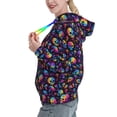 thumbnail image 2 of Lsque rainbow color Skull mushroom Pattern Casual Women's Hoodie,Hooded Sweatshirt with Kangaroo Pocket,Pullover Hoodie with Eye-catching Drawstrings-Large, 2 of 7
