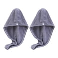 thumbnail image 1 of Paquete de 2 toallas para el cabello, ultra absorbentes, turbante para el cabello de secado rápido, suaves, sin Frizz, toallas para envolver el cabello, 1 of 5