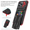 thumbnail image 3 of SaniMore for iPhone 14 Pro 6.1" Upgraded Military Shockproof Case, Rugged PC Back & TPU Bumpers Case with Invisible Sliding Card Slot & Kickstand Shockproof Protective Case, Red, 3 of 10