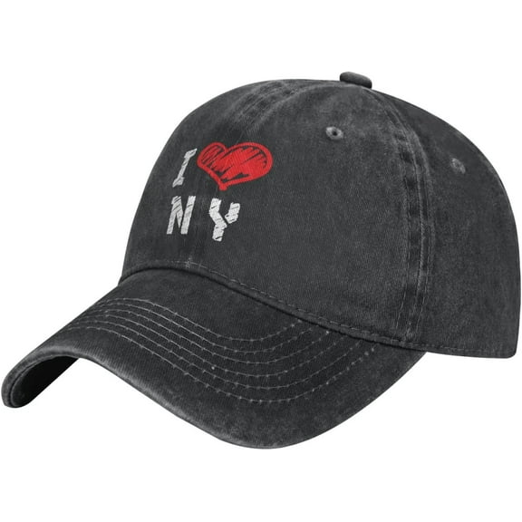 Hat I Love New York Cowboy hat Men Vintage Baseball Cap Women Trucker Hat Golf Dad Cap Ponytail Hat Black