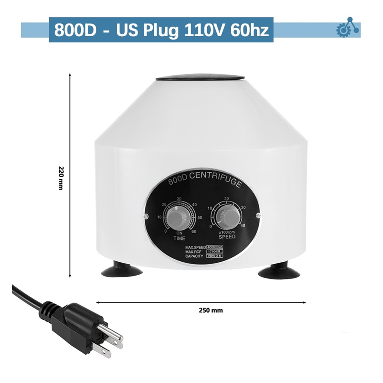 800D Electric Centrifuge PRP PRF Medical Separate Machine Desktop LabCentrifuge With Timer And Speed Control 4000rpm 20ml*6
--------
,Strong Power