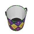 thumbnail image 3 of Fotbe Laundry Hamper With Durable Leather Laundry Basket Mardi Gras4 Thickened Waterproof Round Collapsible Laundry Hamper, Dirty Clothes Laundry Basket, 3 of 8