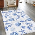 thumbnail image 3 of 3'x5' Area Rugs, Blue Coastal Indoor Outdoor Area Rug for Living Room Bedroom, Ocean Nautical Coral Seahorse Starfish Washable Bathroom Rugs Kitchen Floor Carpet Mats Home Decor Aesthetic, 3 of 8