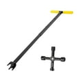 thumbnail image 3 of Llave para medidor de agua, resistente, multifuncional, de 4 vías, herramienta de plomería para jardín, herramienta para cortar el agua de grifos y Telescópico amarillo, 3 of 8