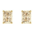 thumbnail image 3 of Clara Pucci 2Ct Natural Morganite Emerald Cut VVS1 Push Back Stud 14k Solid hypoallergenic Gold Designer Earrings For February, 3 of 7