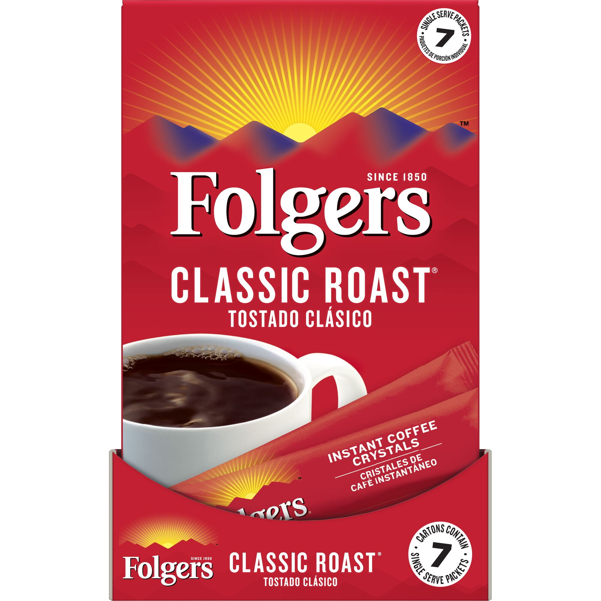 Folgers Classic Roast Instant Coffee, Single Serve Packets