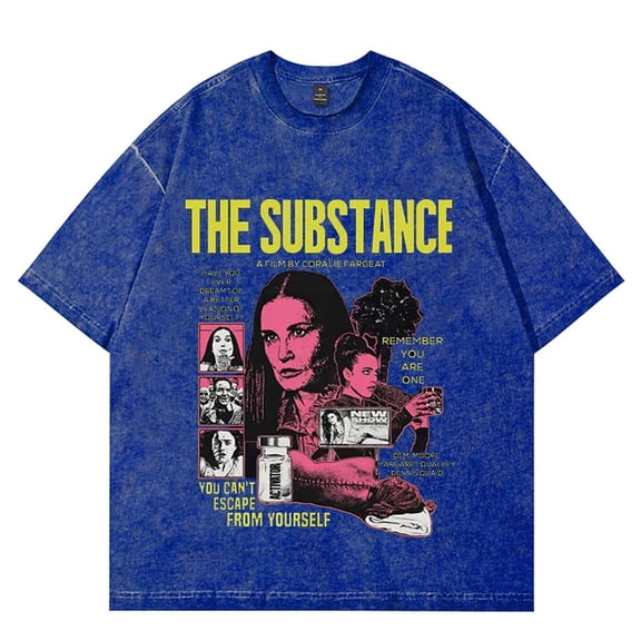 The Substance Vintage 90's Wash T-shirt Cosplay unisex fashionable street wear pure cotton short sleeved T-shirt