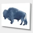 thumbnail image 3 of Designart ' Navy Blue Bison Silhouette On White ' Farmhouse Canvas Wall Art Print, 3 of 4