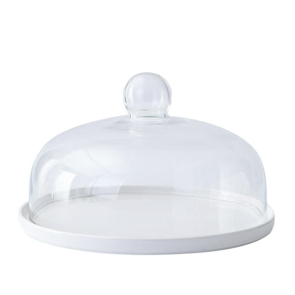 Zcyifa Clear Glass Dome Cloche with Ceramic Base 7