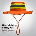 thumbnail image 7 of Eqslft Unisex High Visibility Reflective Bucket Hat, Breathable Neon Mesh Wide Brim Work Safety Boonie Hat,Work Safety Mesh Cooling Cap, 7 of 7